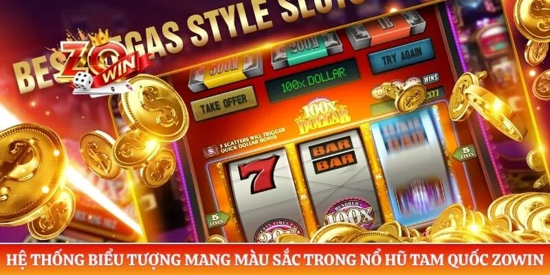Hệ thống biểu tượng mang màu sắc trong nổ hũ tam quốc ZOWIN