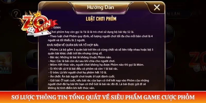 Sơ lược thông tin tổng quát về siêu phẩm game cược Phỏm