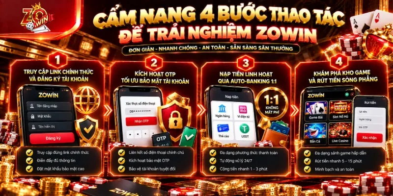 Cẩm nang 4 bước thao tác để trải nghiệm Zowin