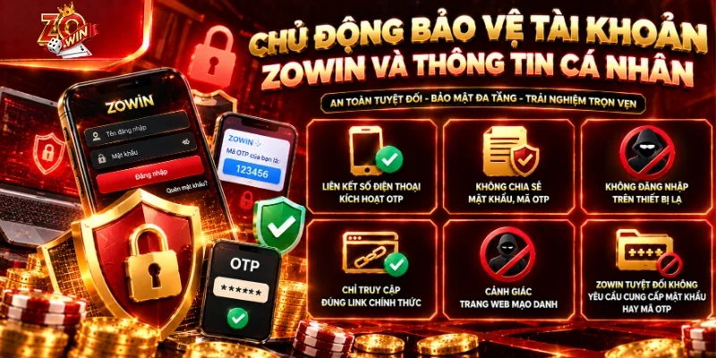 Chủ động bảo vệ tài khoản Zowin và thông tin cá nhân
