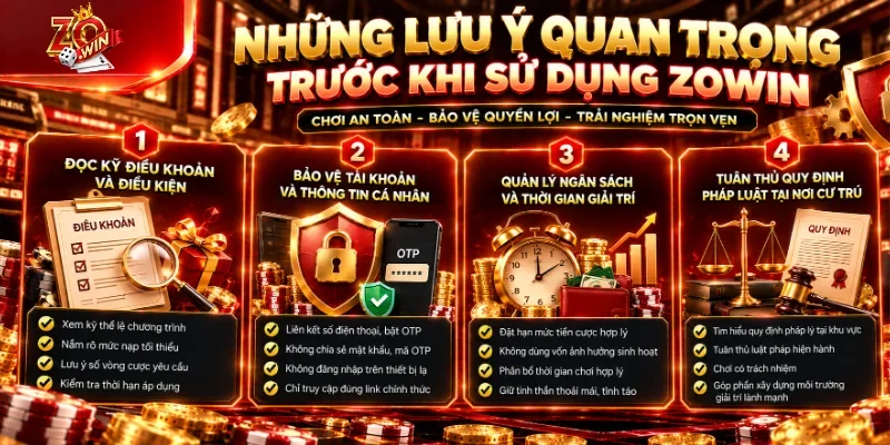 Những lưu ý quan trọng trước khi sử dụng Zowin